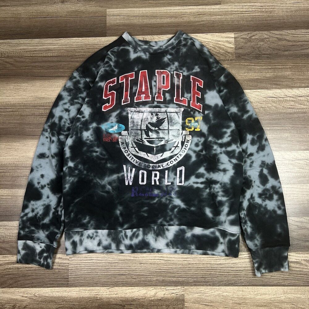 Staple Pigeon Tie Dye Crewneck Sweatshirt Pullover Sz Large